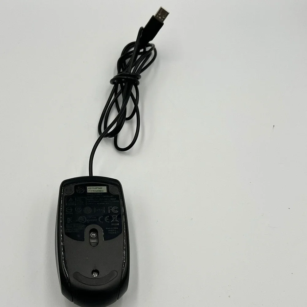 HP Wired Optical Mouse Unisex OS Black Very Good USB MODGUO 697738-001